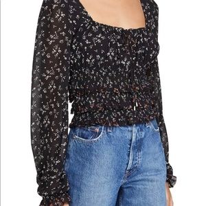 Free People Lolita top, floral print crop